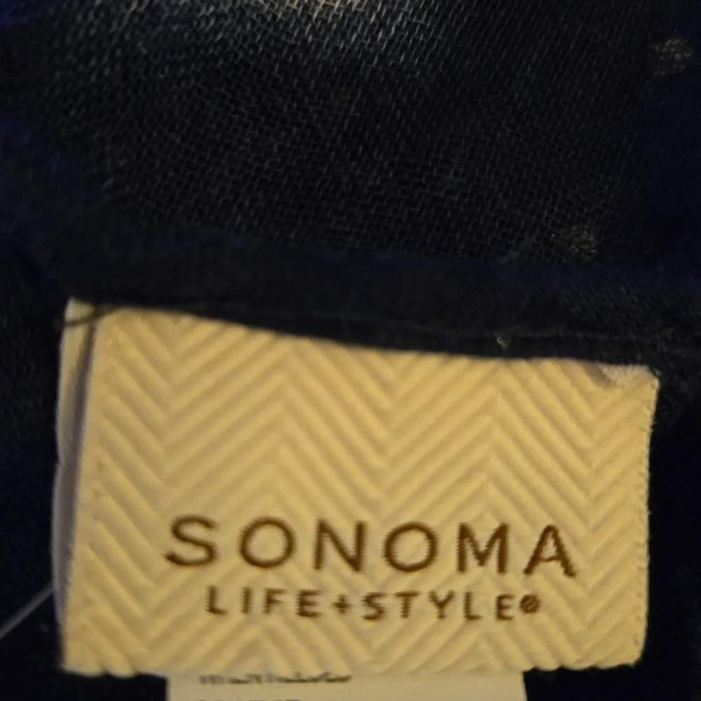 Sonoma Navy White Silver Star Pattern Infinity Scarf Polyester Washable New $28